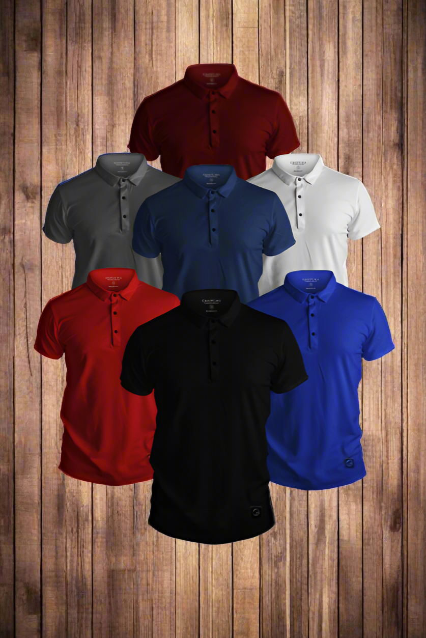 Navy blue polo shirt with online red horse